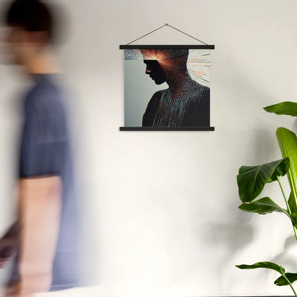 Radiant Reflection: An Abstract Journey of Thought | Poster With Black Wood Hanger | 18″×18″
