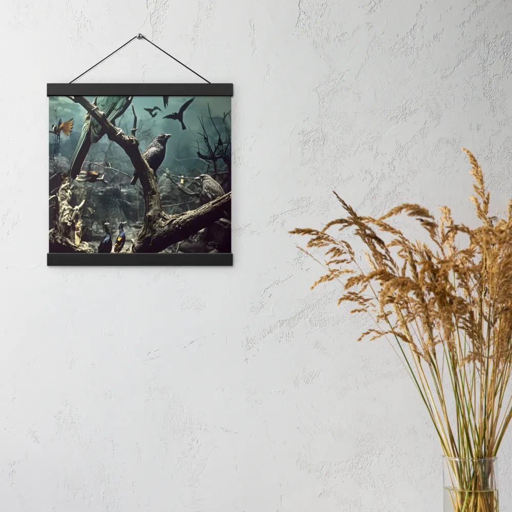 Whispers of the Avian Realm | Poster With Black Wood Hanger | 12″×12″