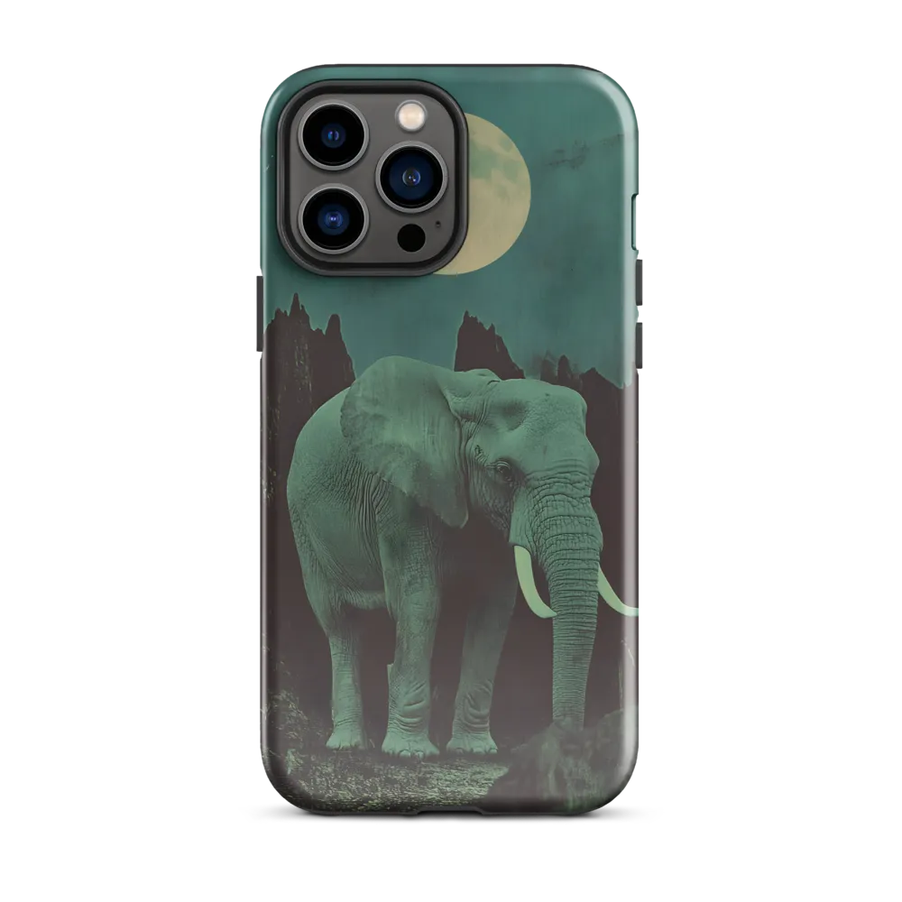 Ethereal Presence: Elephant Under a Full Moon