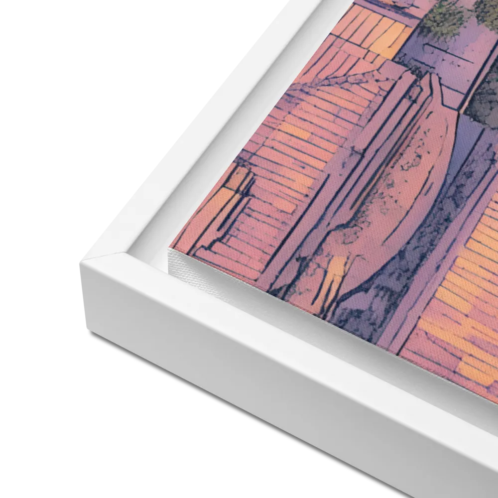Aerial Serenity: Suburban Oasis | Canvas with White Frame | 24″×36″