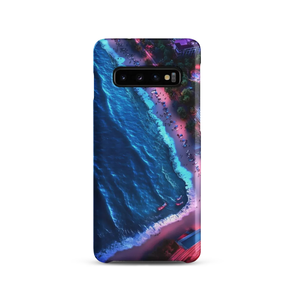 Twilight Reflections: A Serene Beach Aerial | Phone Case |  S10 | Snap Case | Matte