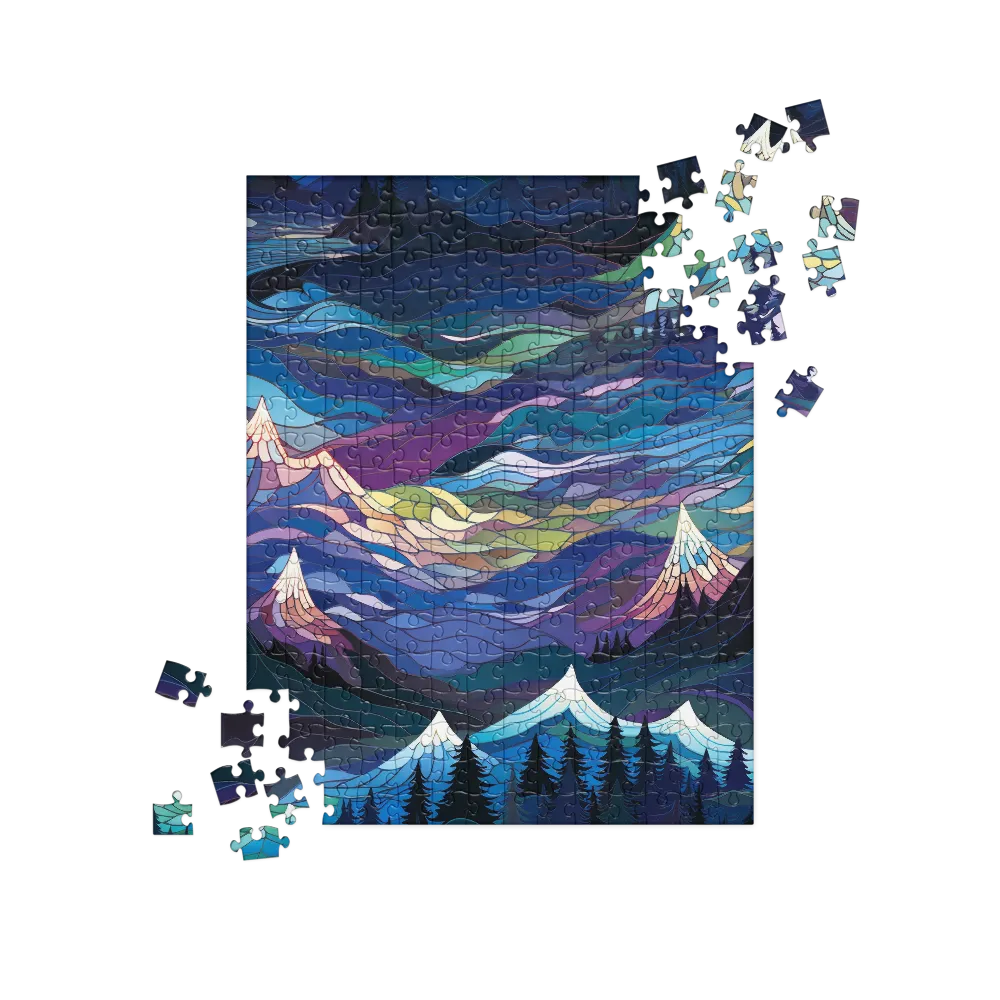 Twilight Peaks: An Abstract Mountain Landscape | Jigsaw Puzzle | 252 pieces