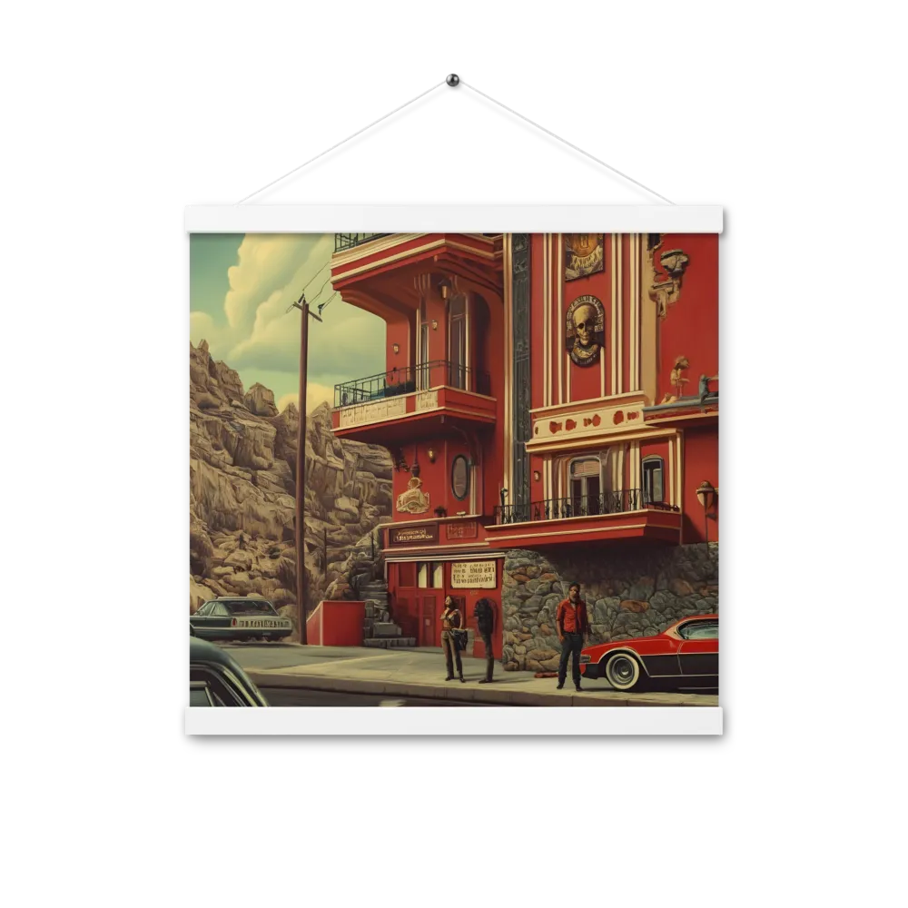 Retro Urban Dreamscape | Poster With White Wood Hanger | 16″×16″