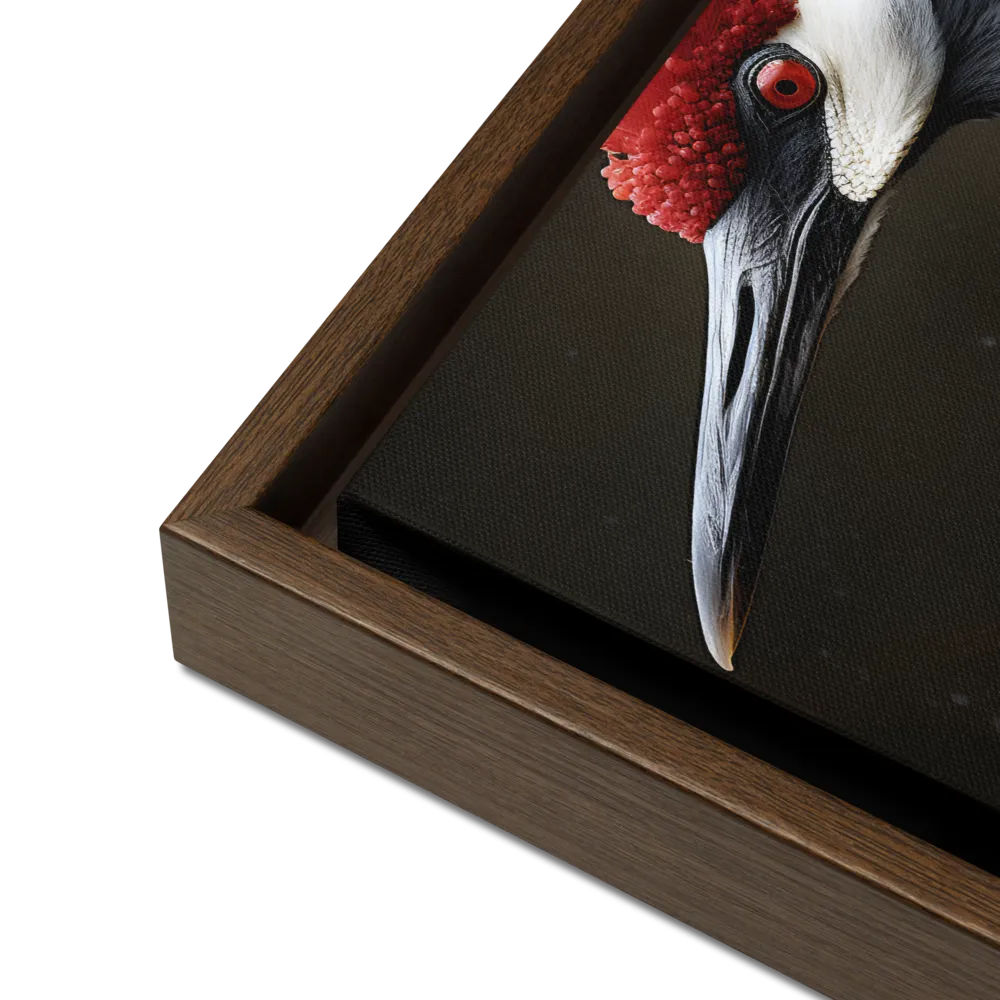 Ember-Crested Elegance | Canvas with Brown Frame | 12″×16″