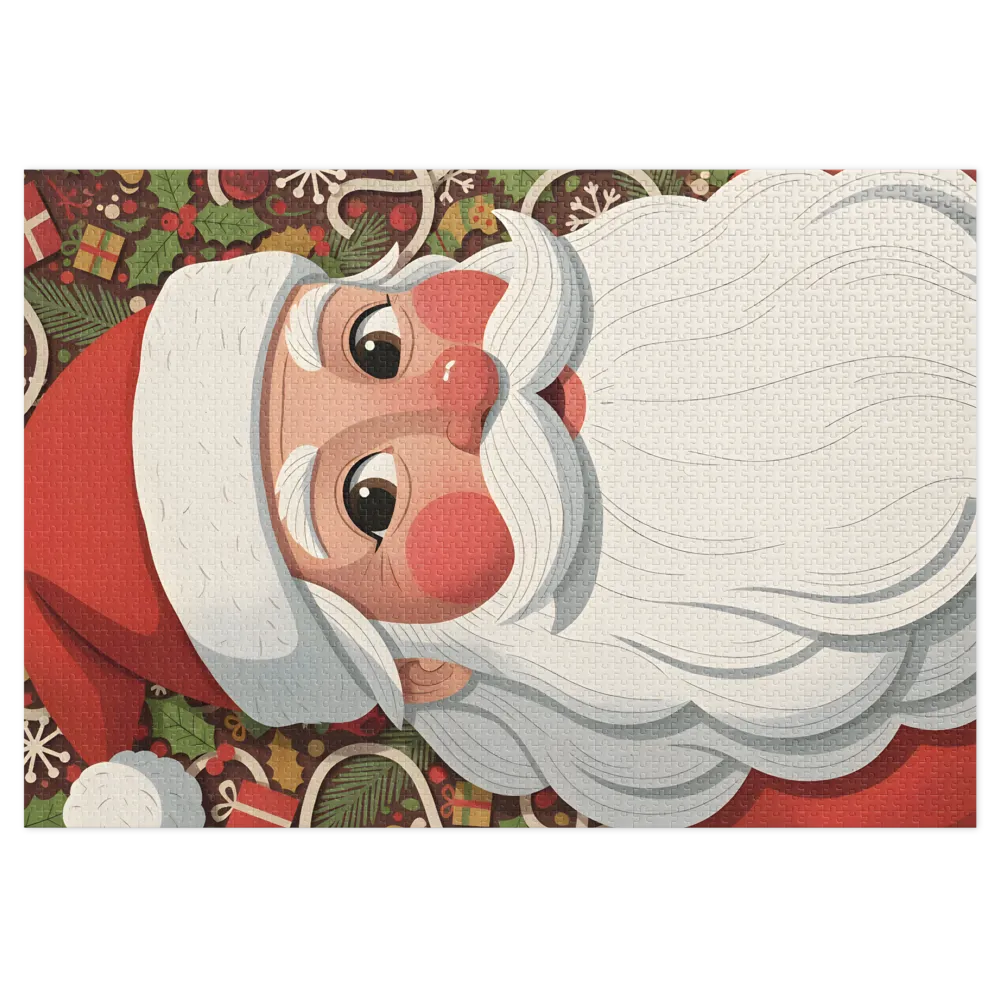 Festive Santa Portrait 
 Jigsaw Puzzle in Tin Box