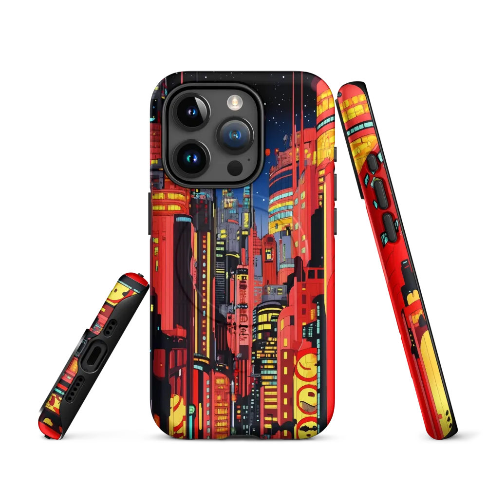 Neon Dreams: A Cyberpunk Cityscape | Phone Case |  15 Pro | MagSafe® Tough Case | Matte