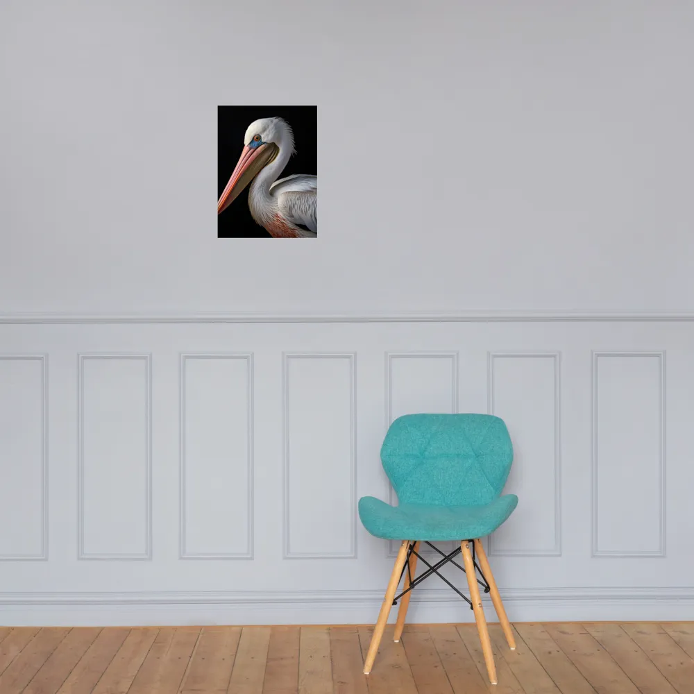 Elegance in White: The Pelican | Poster | 12″×16″