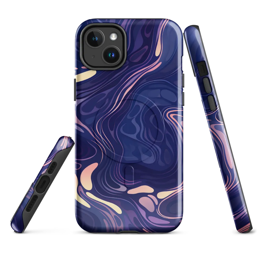 Serene Waves of Color | Phone Case |  14 Plus | MagSafe® Tough Case | Glossy