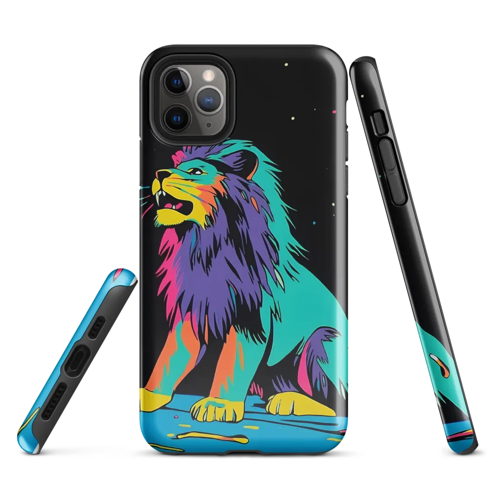 Roaring Colors: The Neon Lion | Phone Case |  11 Pro Max | Tough Case | Glossy