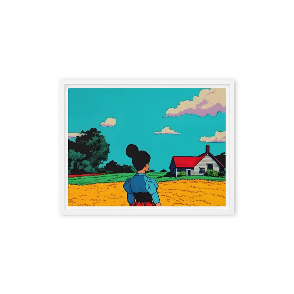 Whispers of a Sunlit Meadow | Canvas with White Frame | 12″×16″