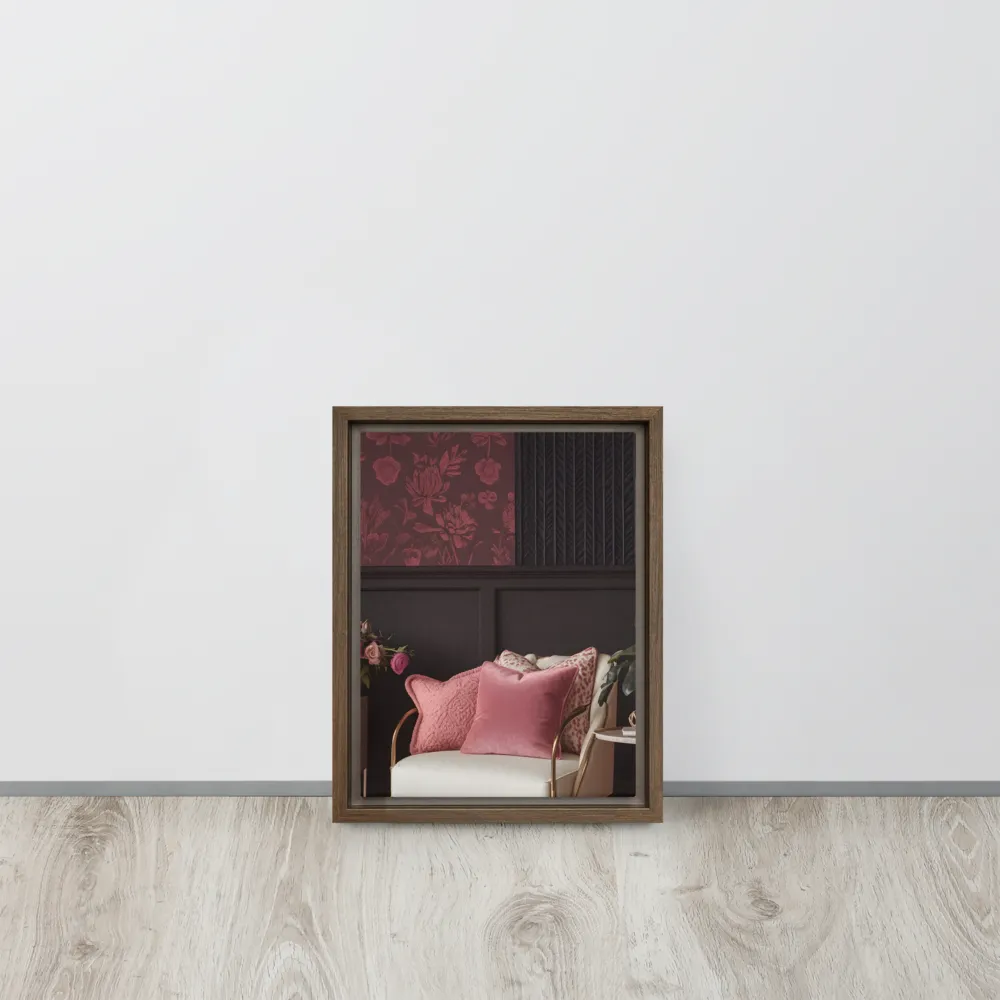 Elegance in Contrast: A Modern Interior Design | Canvas with Brown Frame | 9″×12″