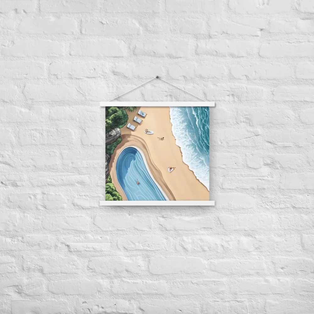 Serenity by the Shore | Poster With White Wood Hanger | 18″×18″