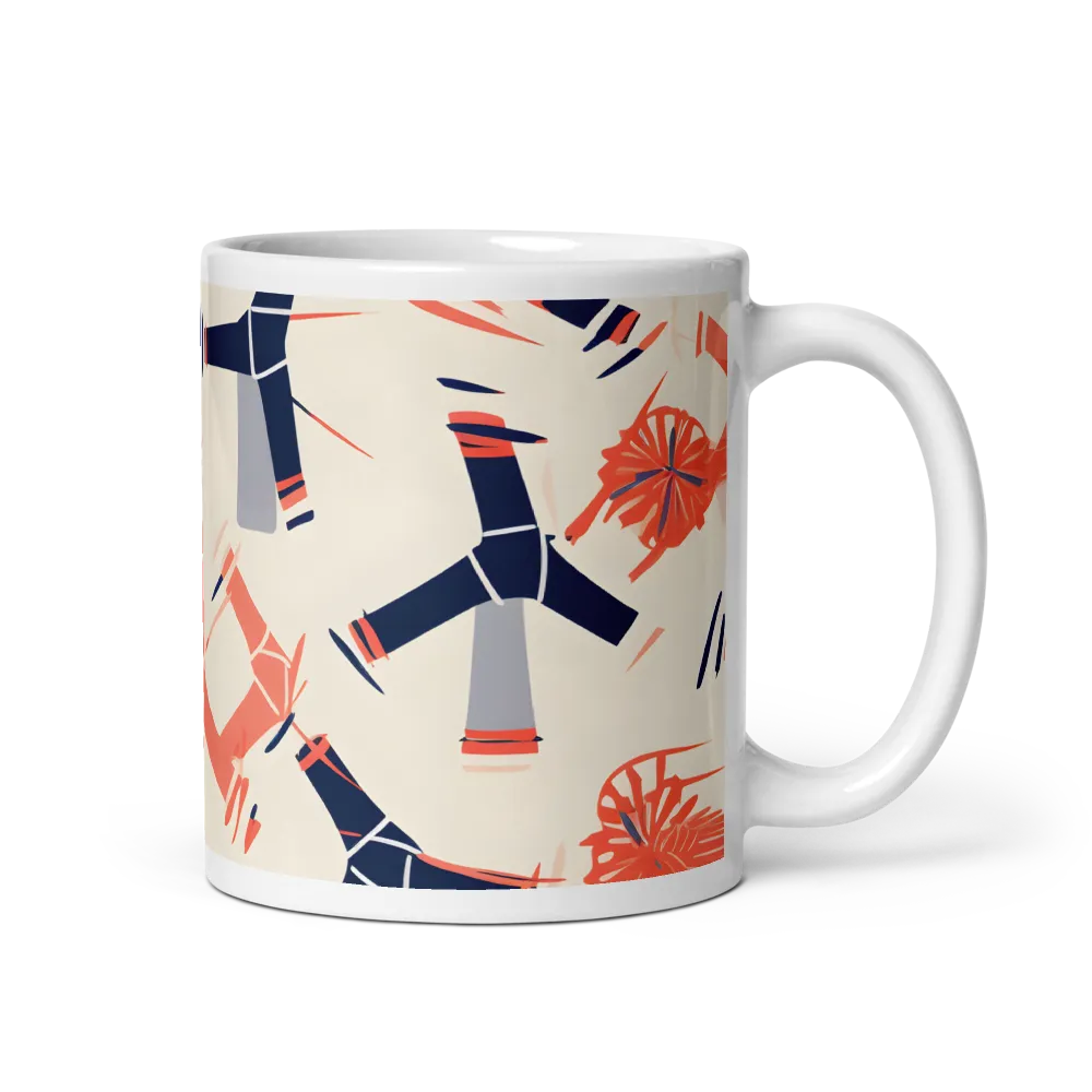 Whimsical Patterns of Nature and Femininity | Mug with White inside | 11 oz