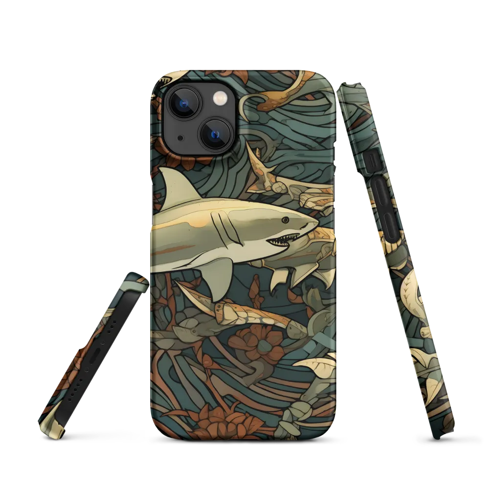 Dynamic Harmony of Sharks and Flora | Phone Case |  13 | Snap Case | Matte