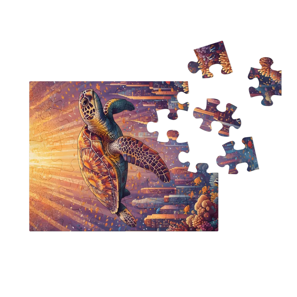 Urban Reef Turtle 
 Jigsaw Puzzle in Tin Box
