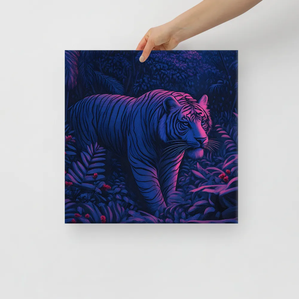 Mystic Prowler: The White Tiger in the Jungle | Canvas | 16″×16″