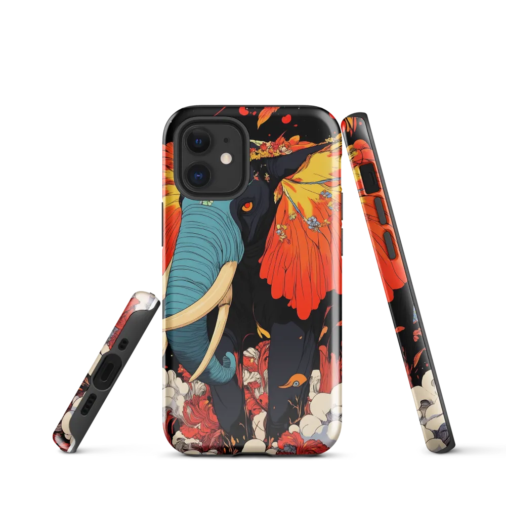 Majesty of the Floral Elephant | Phone Case |  12 mini | Tough Case | Glossy