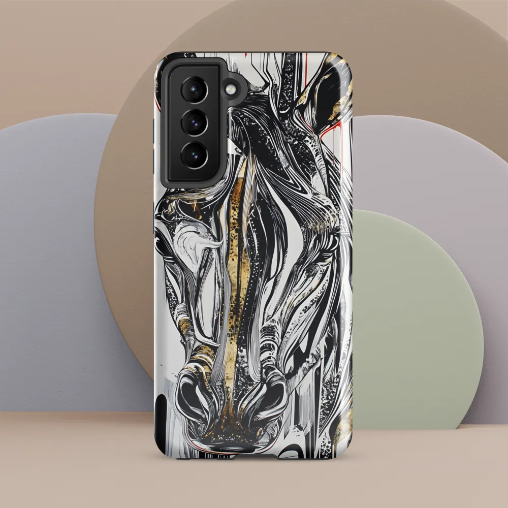 Ethereal Majesty: The Abstract Zebra | Phone Case |  S21 FE | Tough Case | Glossy
