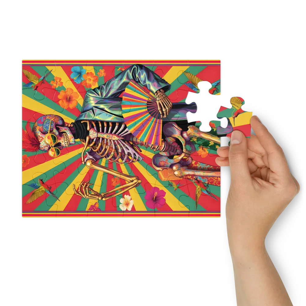 Tropical Sugar Skull 
 Jigsaw Puzzle in Tin Box