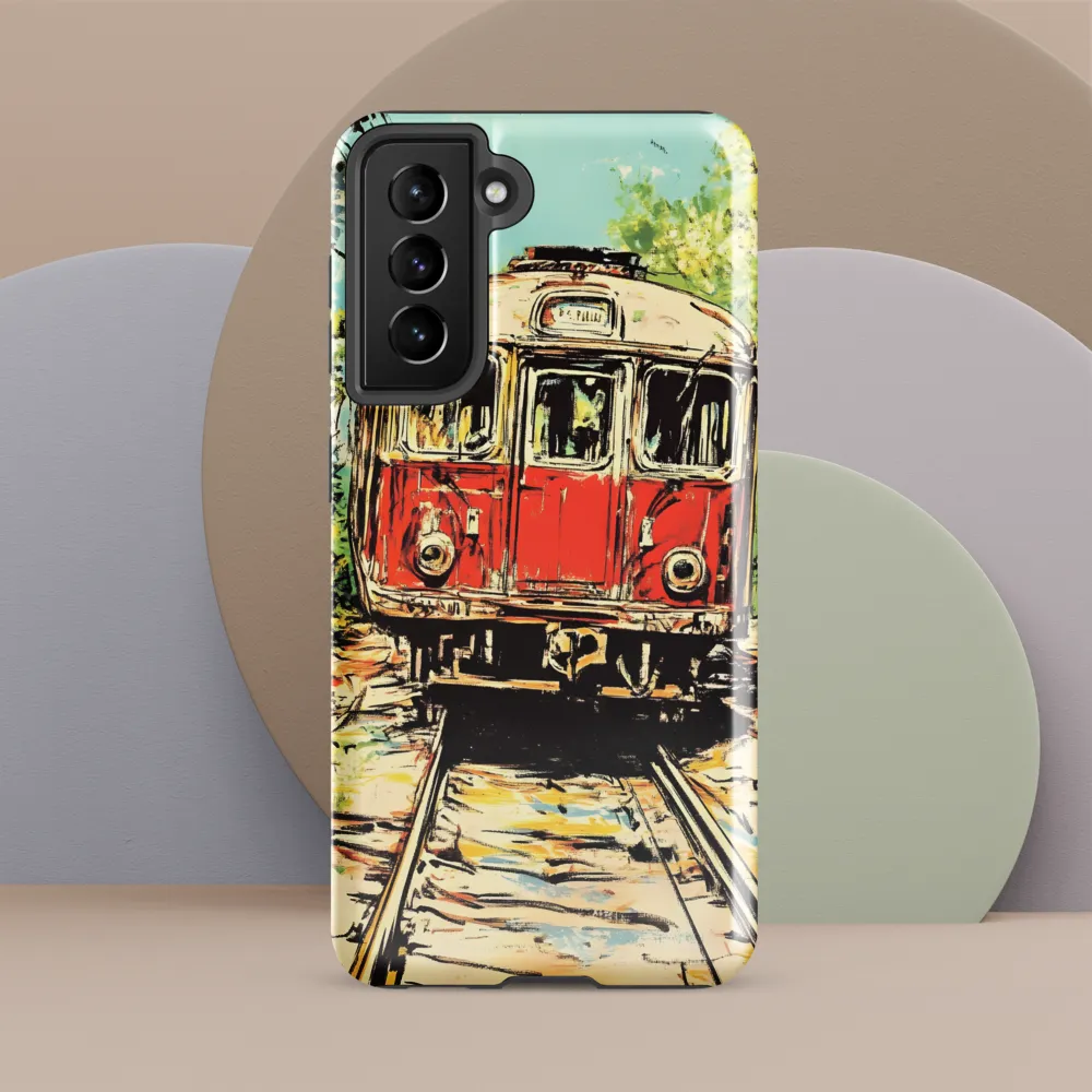 Echoes of Transit: A Train's Journey | Phone Case |  S21 FE | Tough Case | Glossy