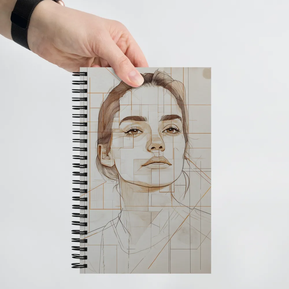 Geometric Serenity: A Minimalist Portrait | Spiral Notebook