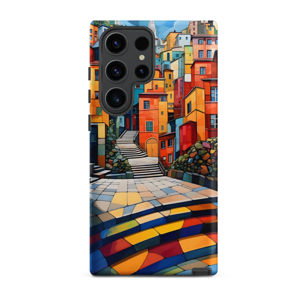 Vibrant Village: A Cubist Journey