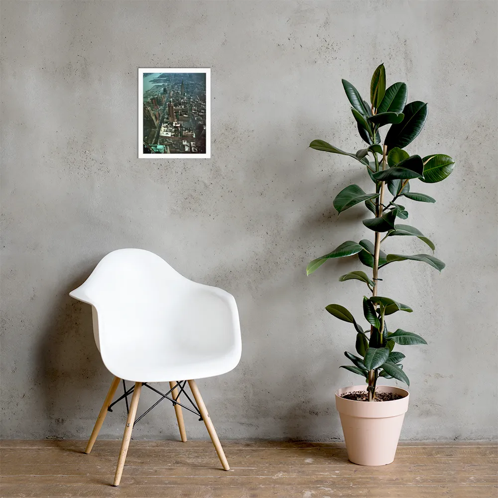 Aerial Symphony of Urban Life | Poster with White Frame | 11″×14″