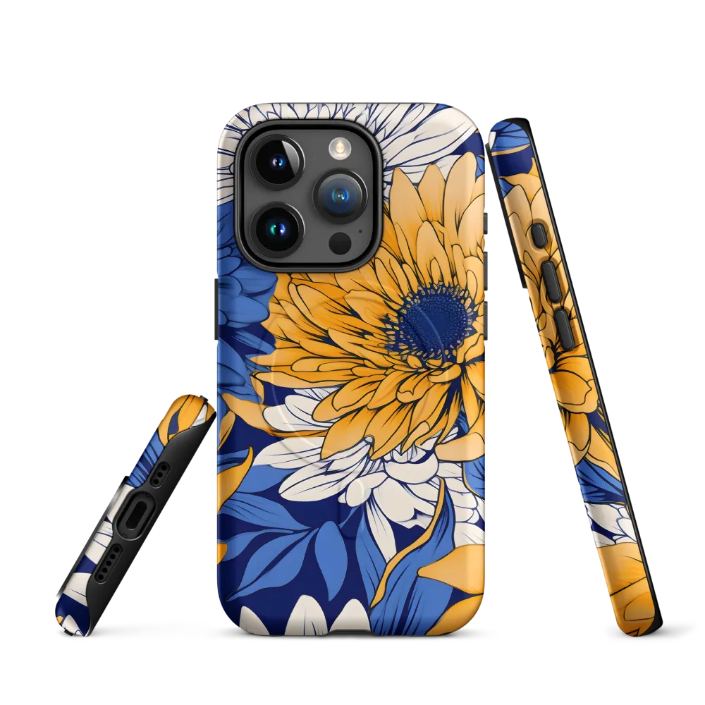 Floral Harmony in Blue and Yellow