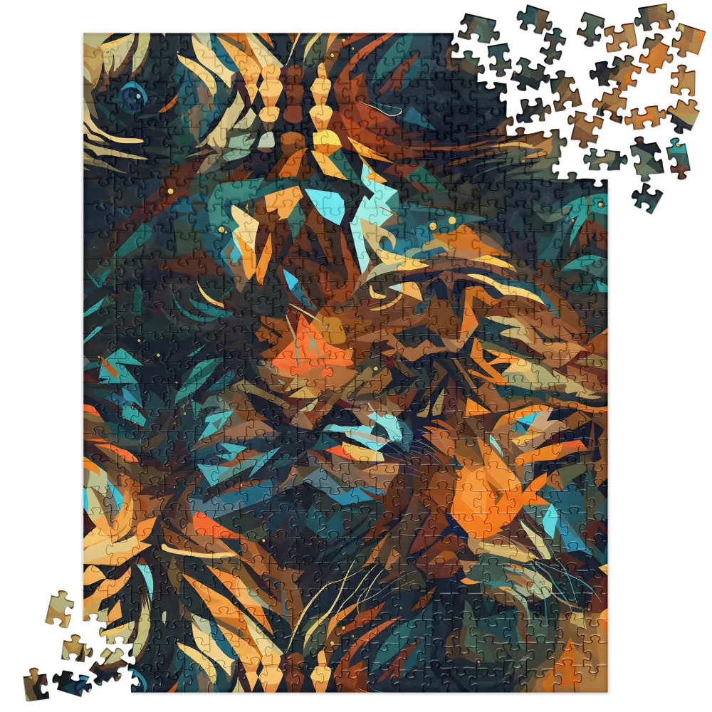 Wild Symphony: Abstract Tigers | Jigsaw Puzzle | 520 pieces