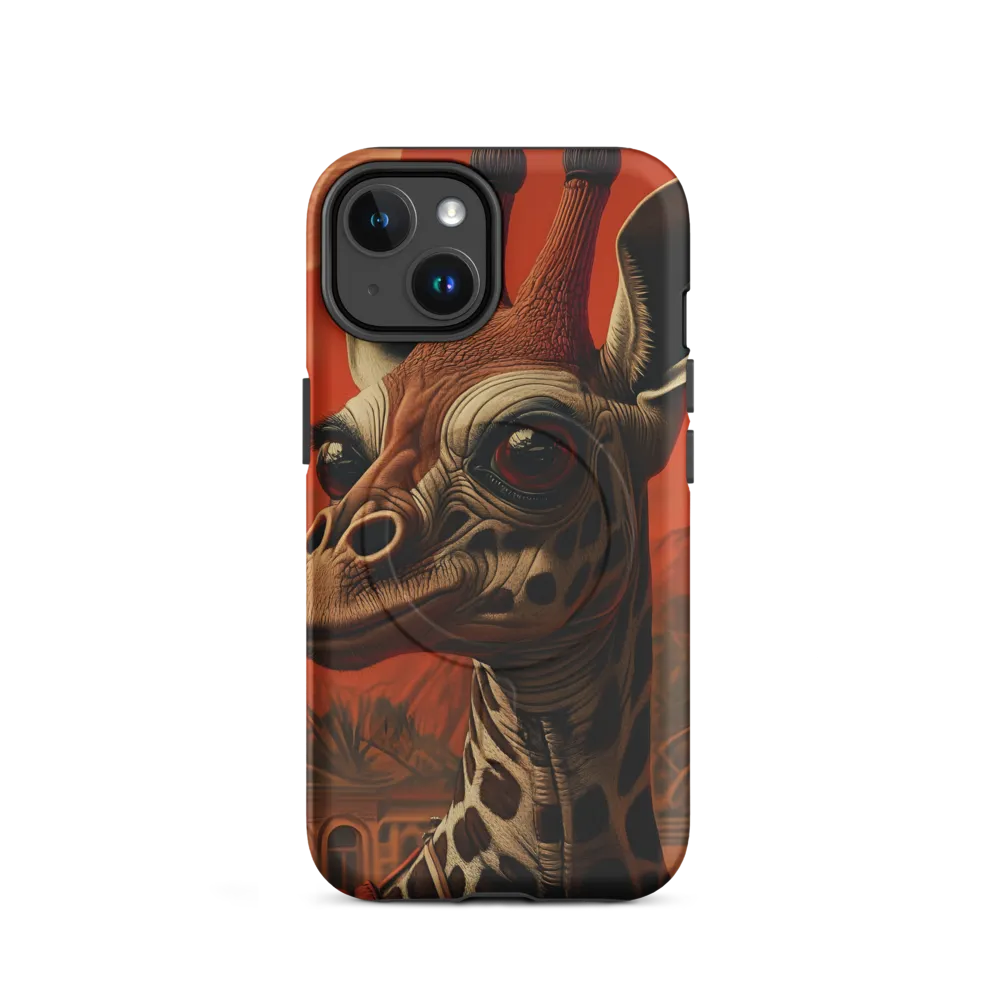 Whimsical Giraffe in an Orange Dreamscape