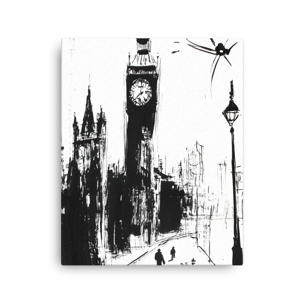 Clock Tower in Motion | Thin Canvas | 16″×20″