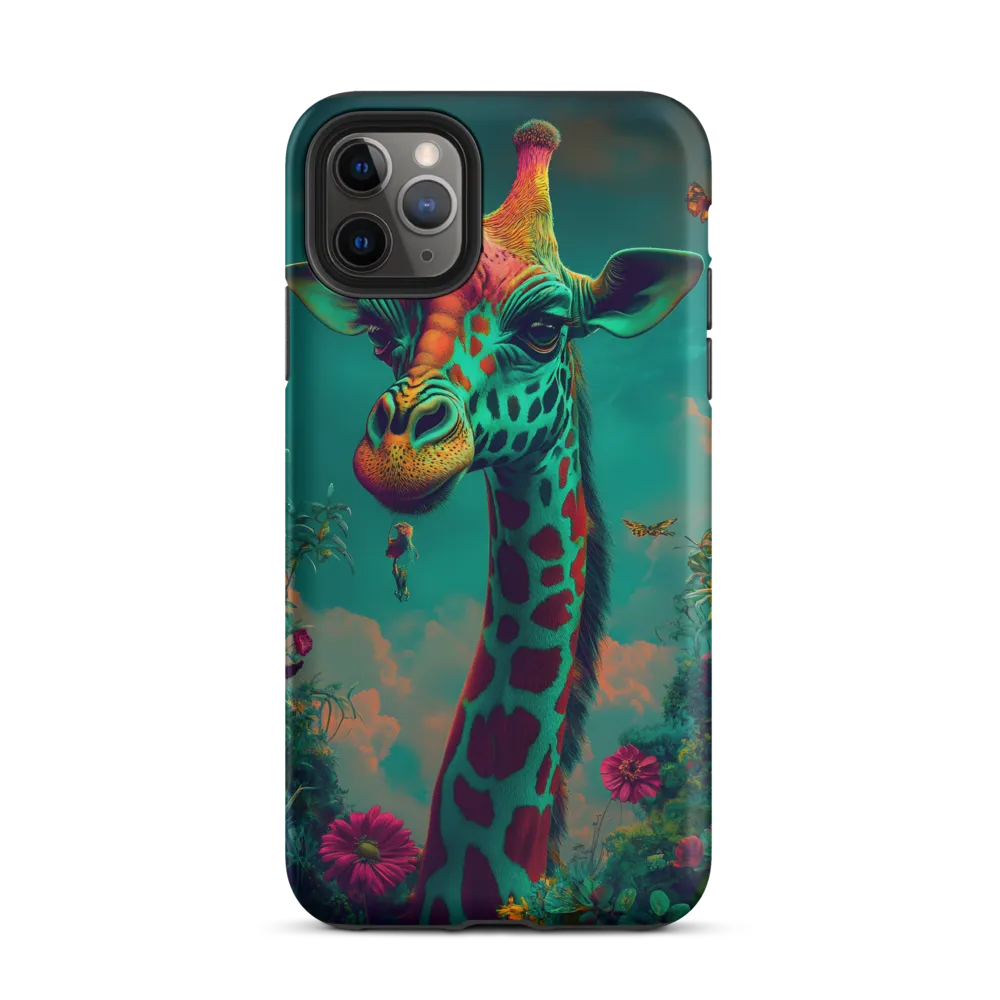 Whimsical Giraffe Among Blossoms