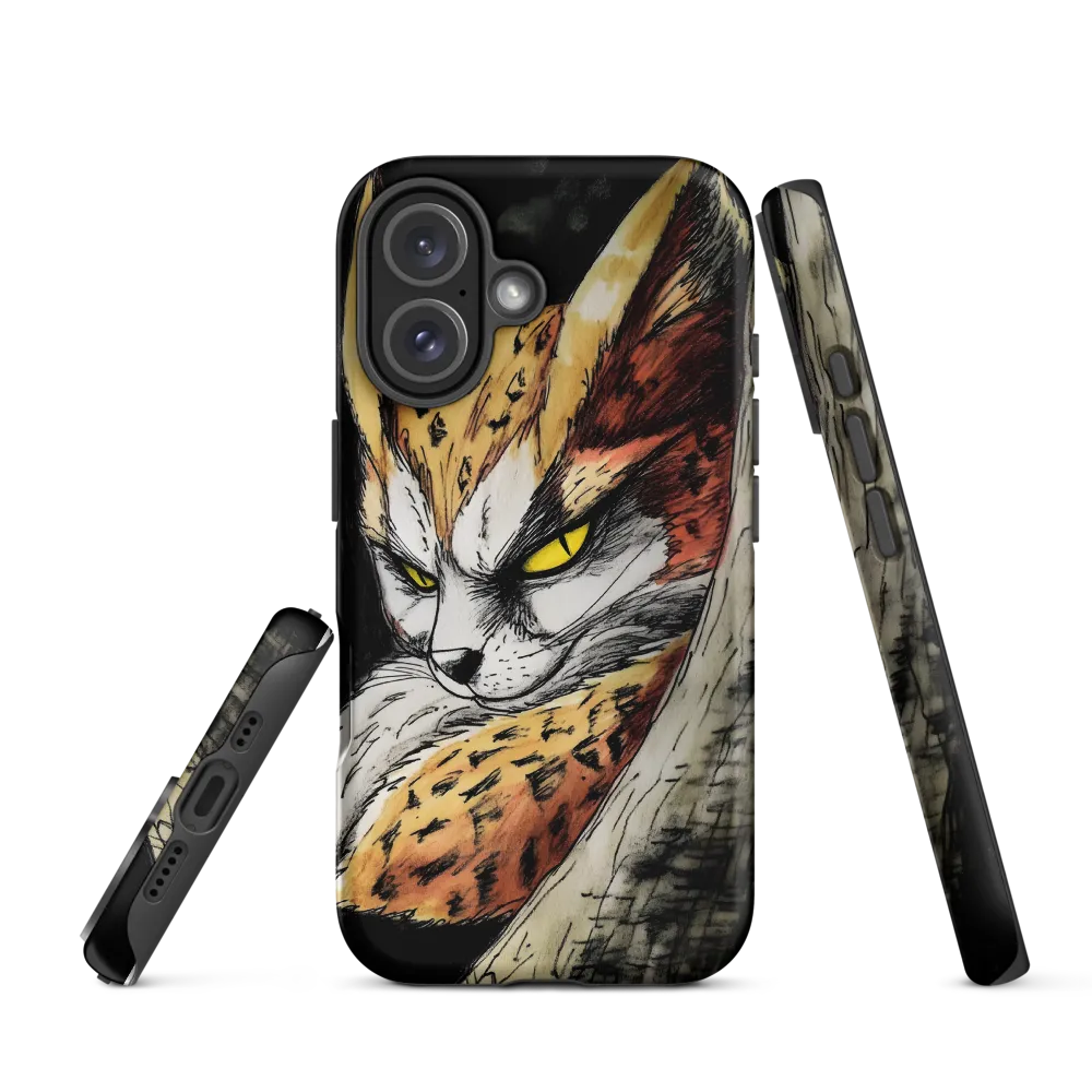 Fierce Gaze of the Wild Cat | Phone Case