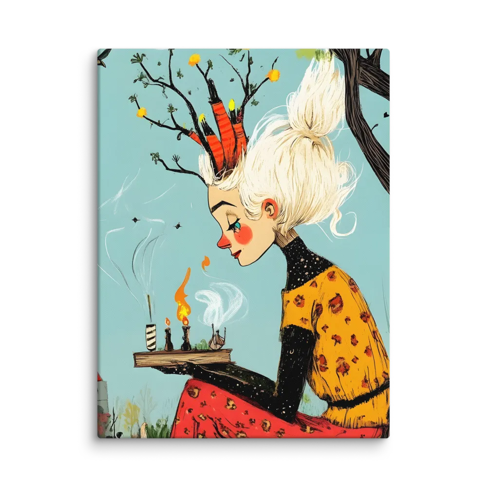 Whimsical Nature Girl | Canvas | 18″×24″