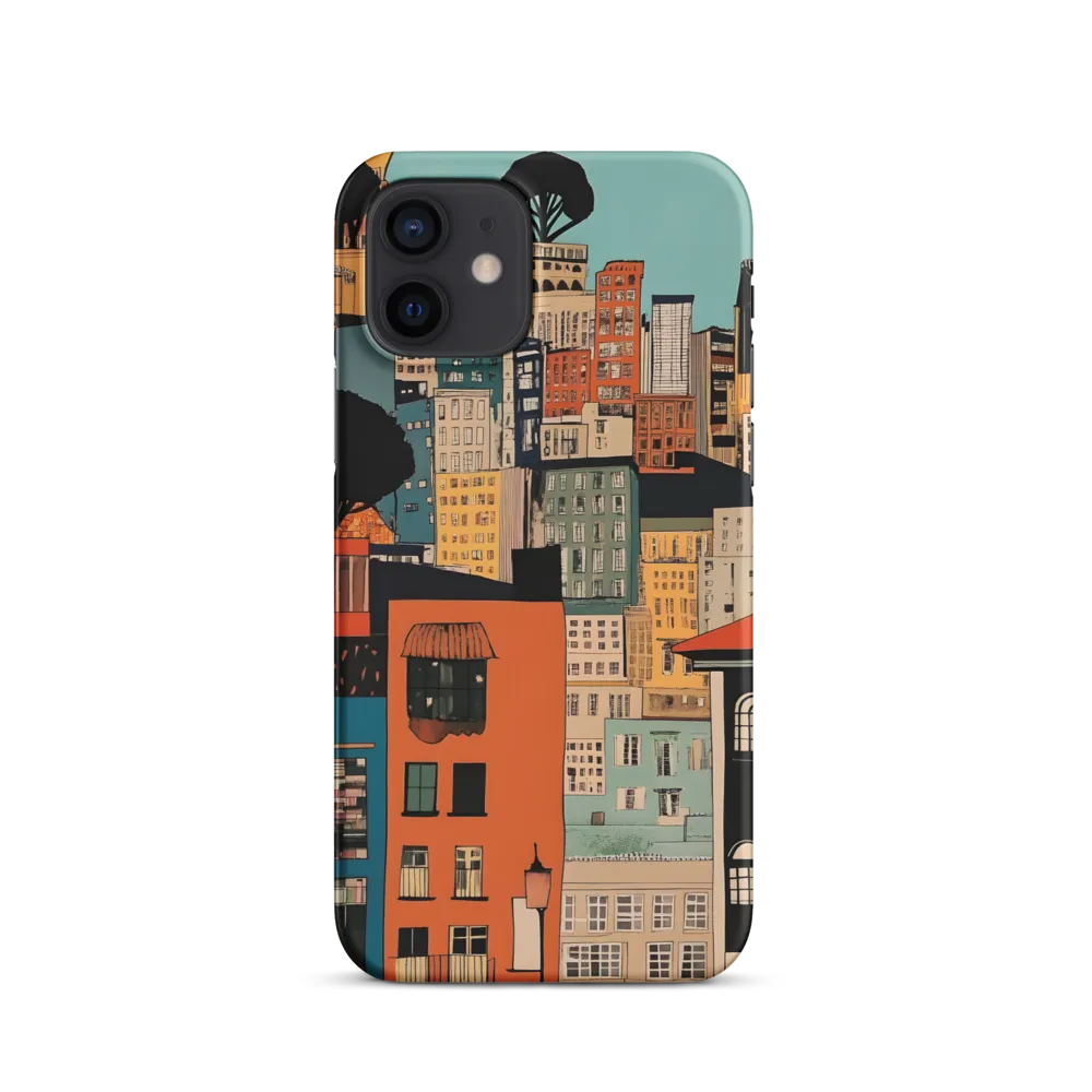 Terraced City: Teal Sky Over Orange Facades