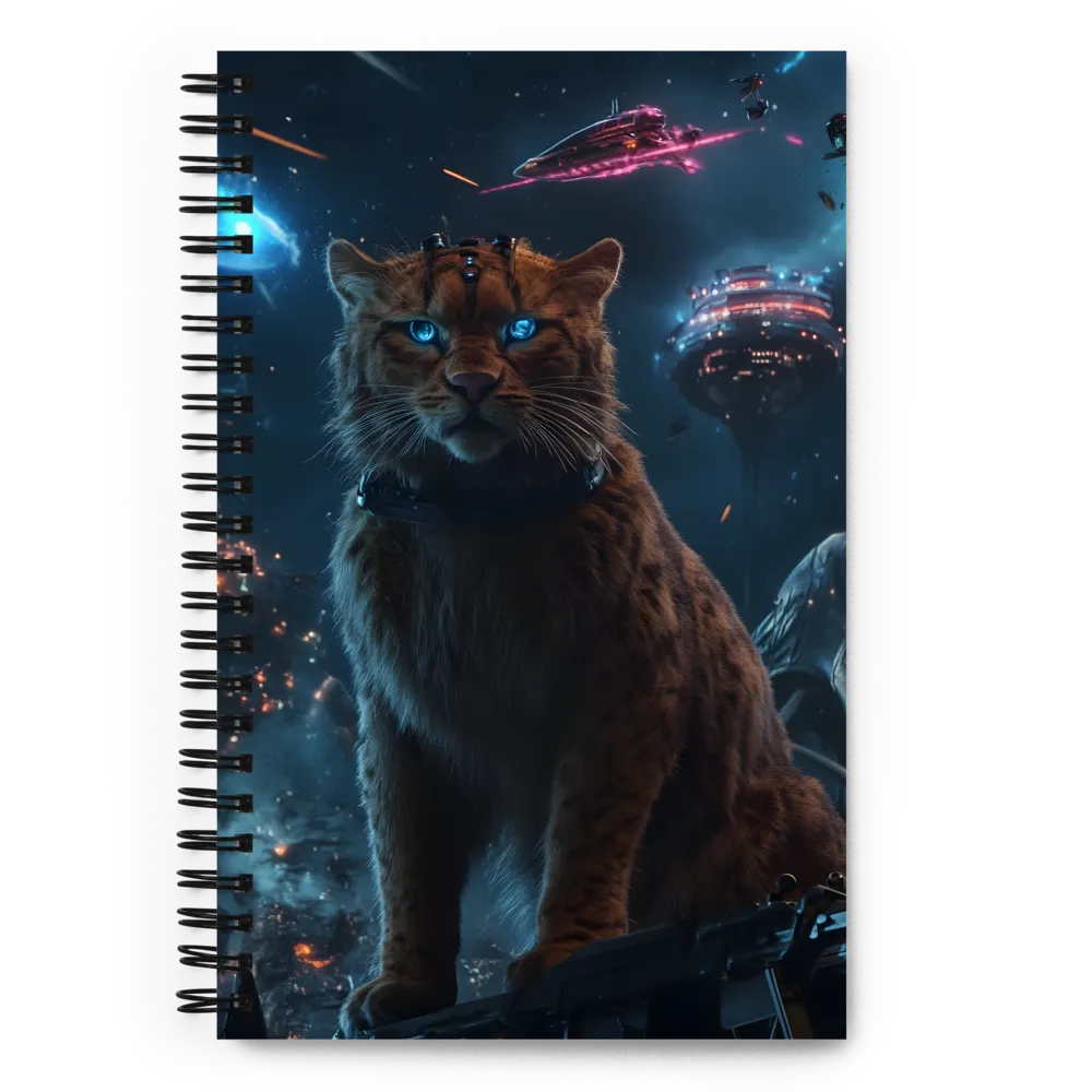 Cosmic Sentinel: The Majestic Panther | Spiral Notebook