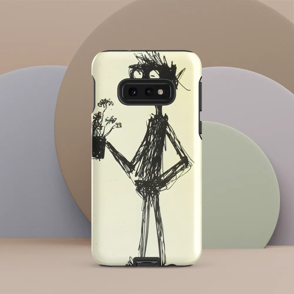 Whimsical Figure with Flowers