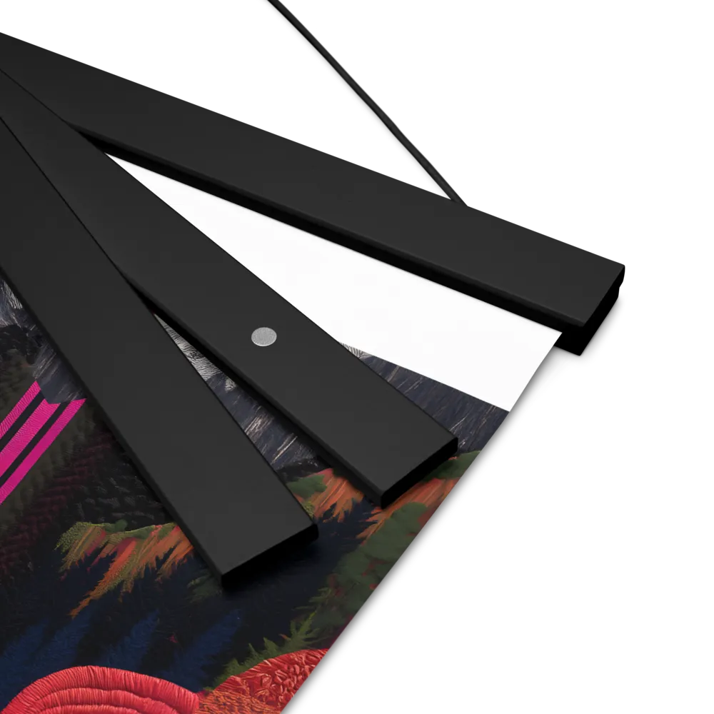 Ethereal Cascade: A Surreal Landscape | Poster With Black Wood Hanger | 8″×10″