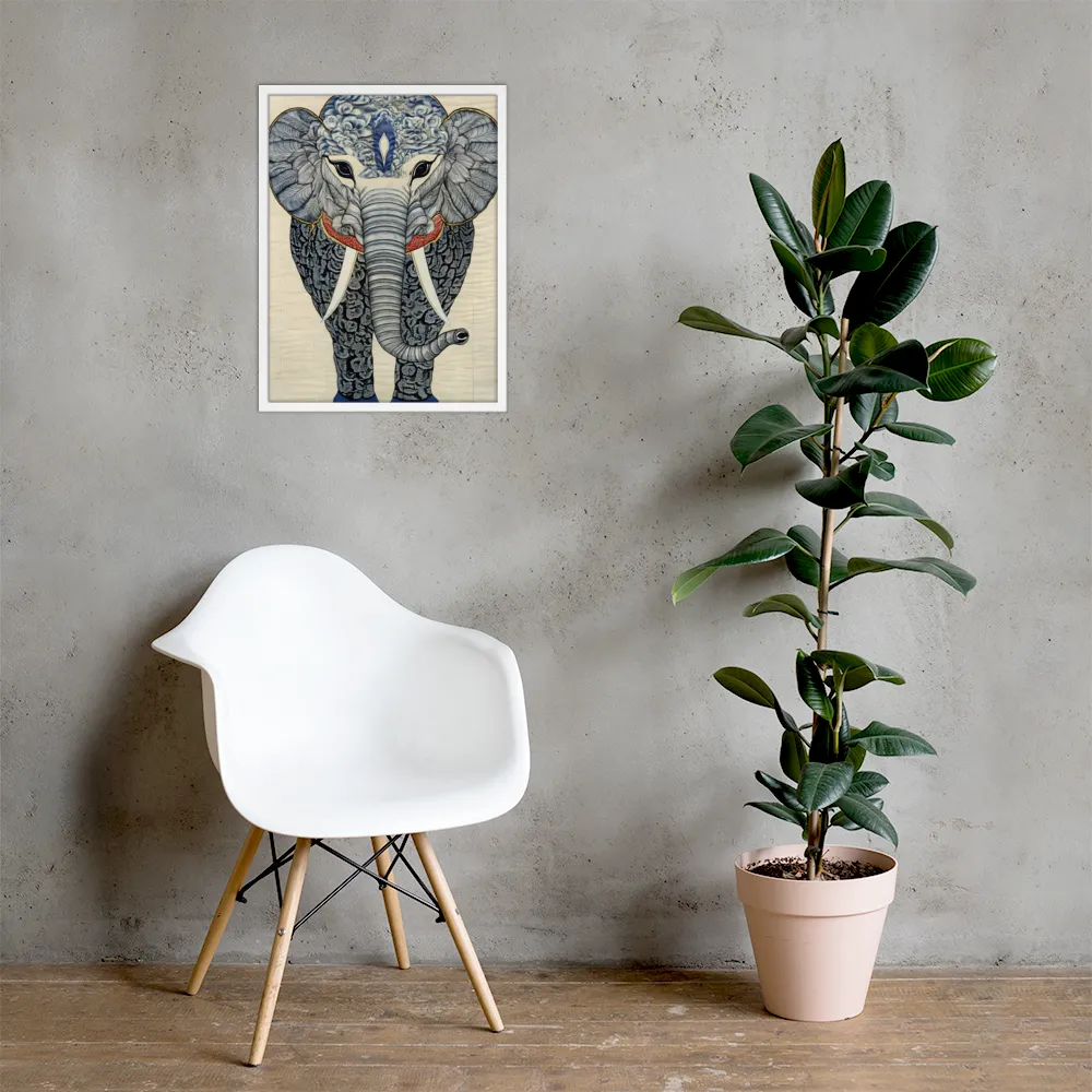 Majesty of the Elephant | Poster with White Frame | 18″×24″