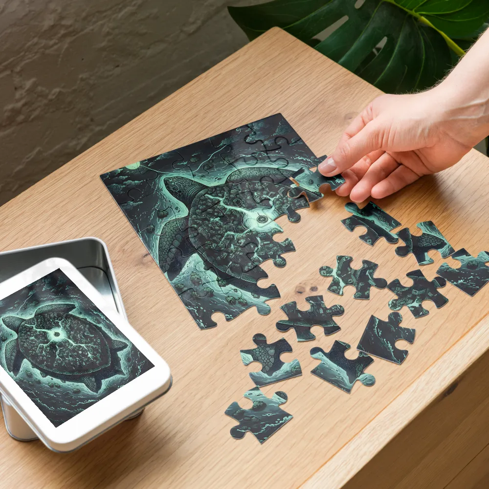 City on a Turtle 
 Jigsaw Puzzle in Tin Box