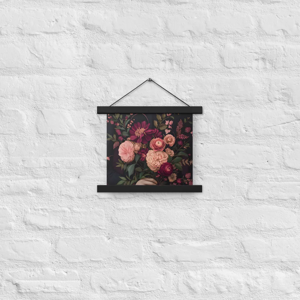 Botanical Elegance | Poster With Black Wood Hanger | 10″×10″