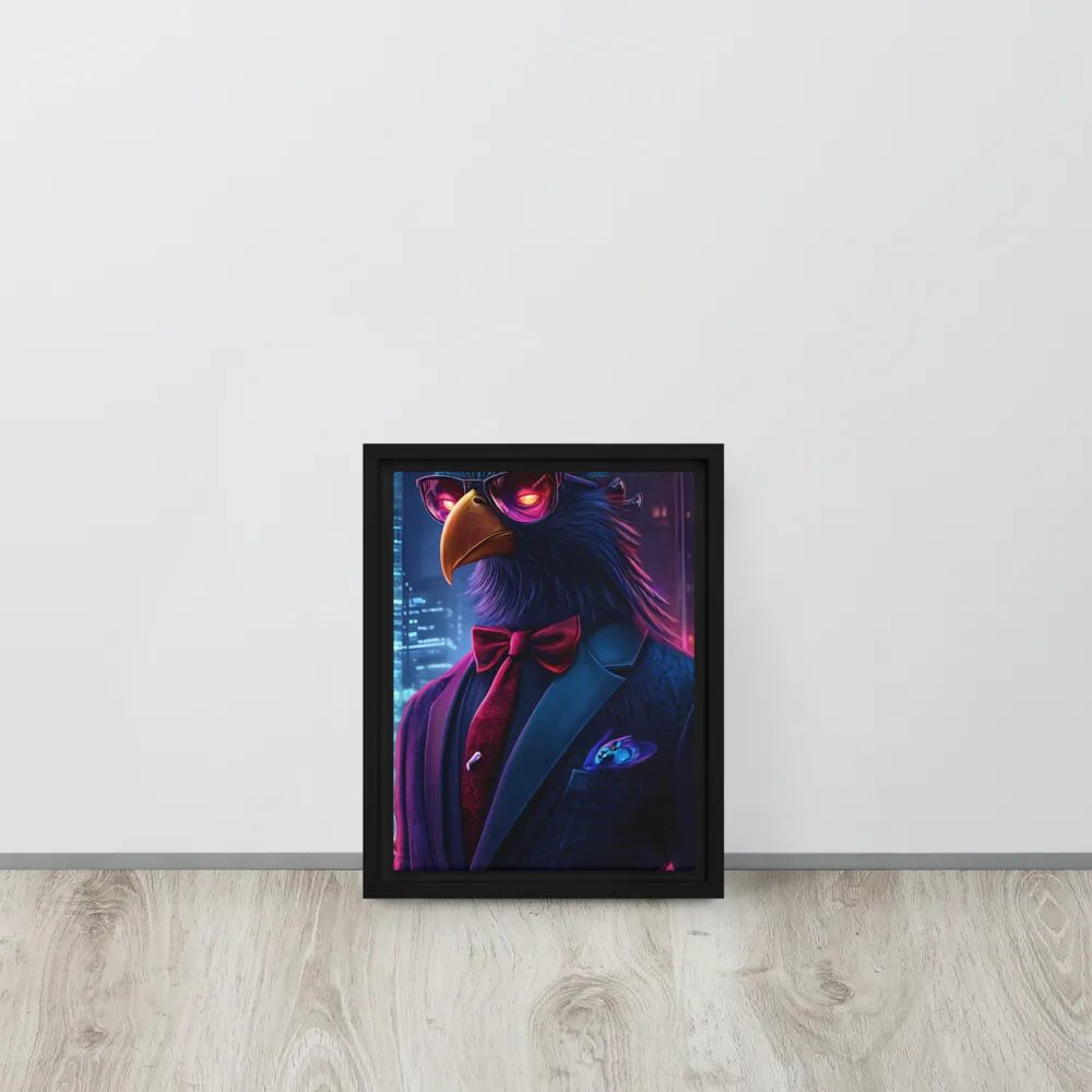 The Dapper Avian | Canvas with Black Frame | 9″×12″