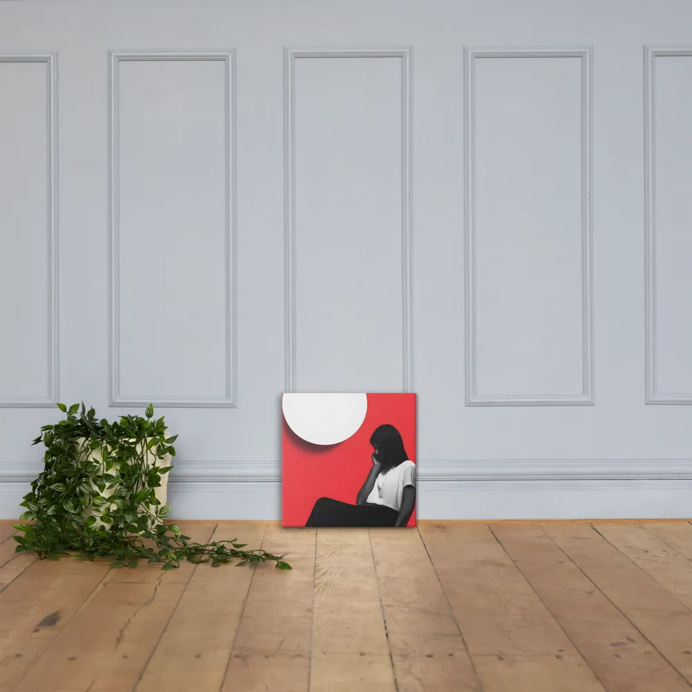 Contemplation in Red | Canvas | 16″×16″