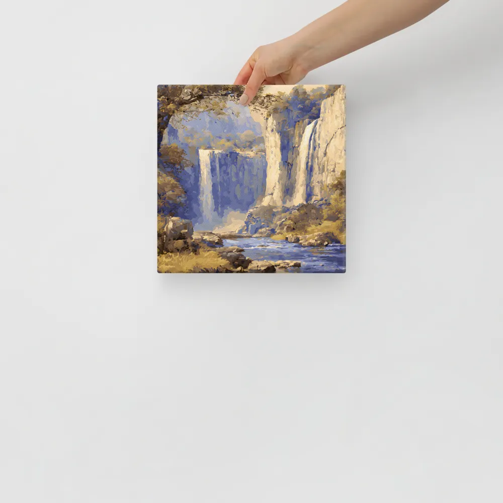 Blue-Gold Waterfall 
 Canvas | 10″x 10″