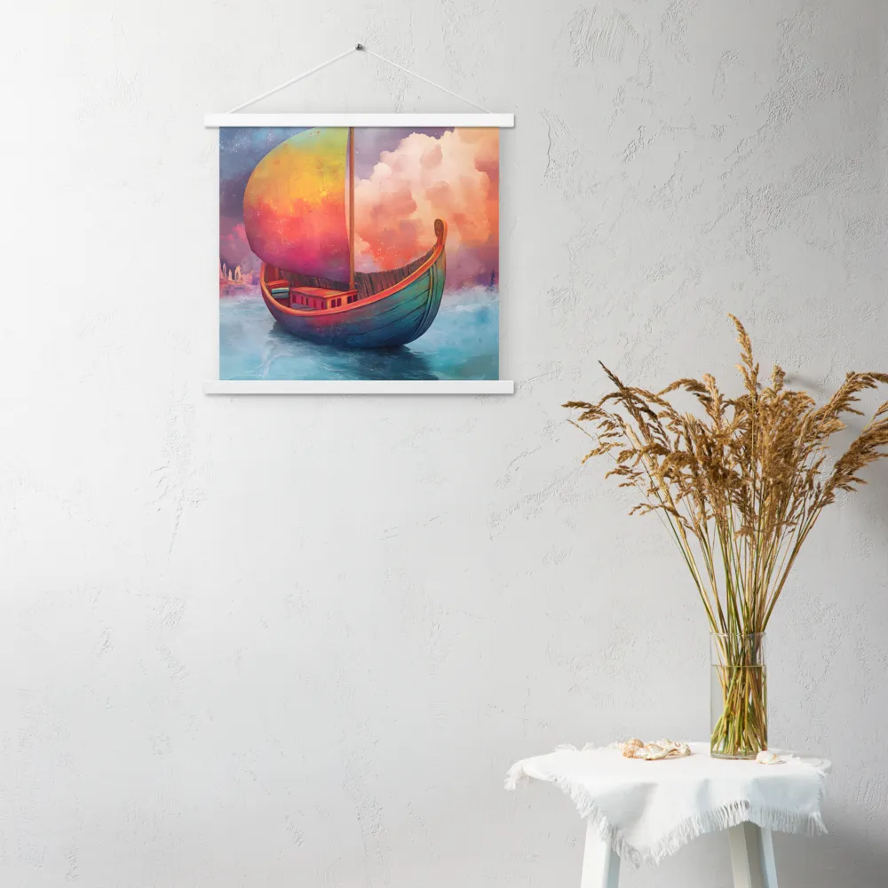 Dream Voyager | Poster With White Wood Hanger | 18″×18″