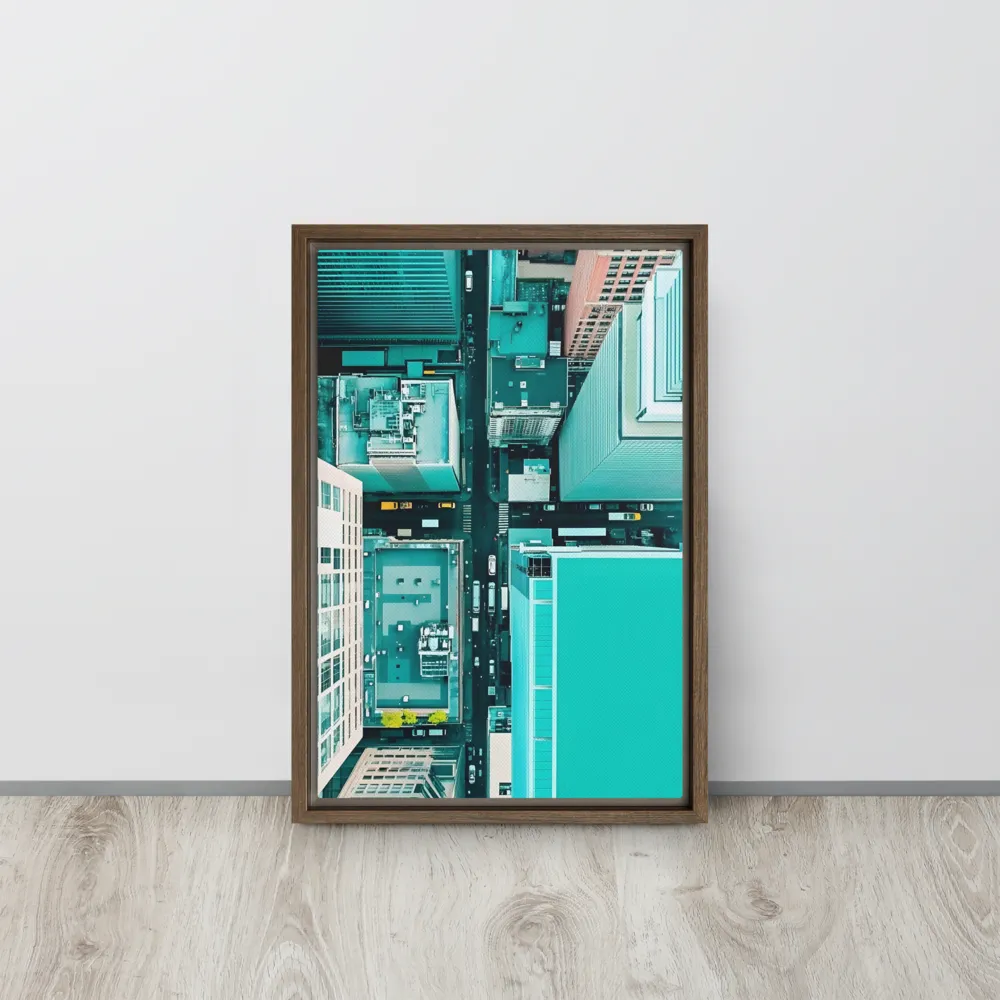 Urban Geometry: Aerial Perspective | Canvas with Brown Frame | 12″×18″