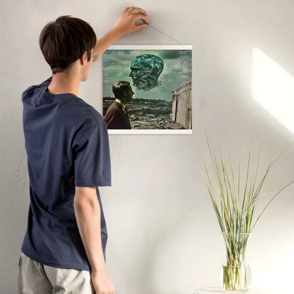 Ethereal Reflections: Identity in a Fragmented World | Poster With White Wood Hanger | 16″×16″