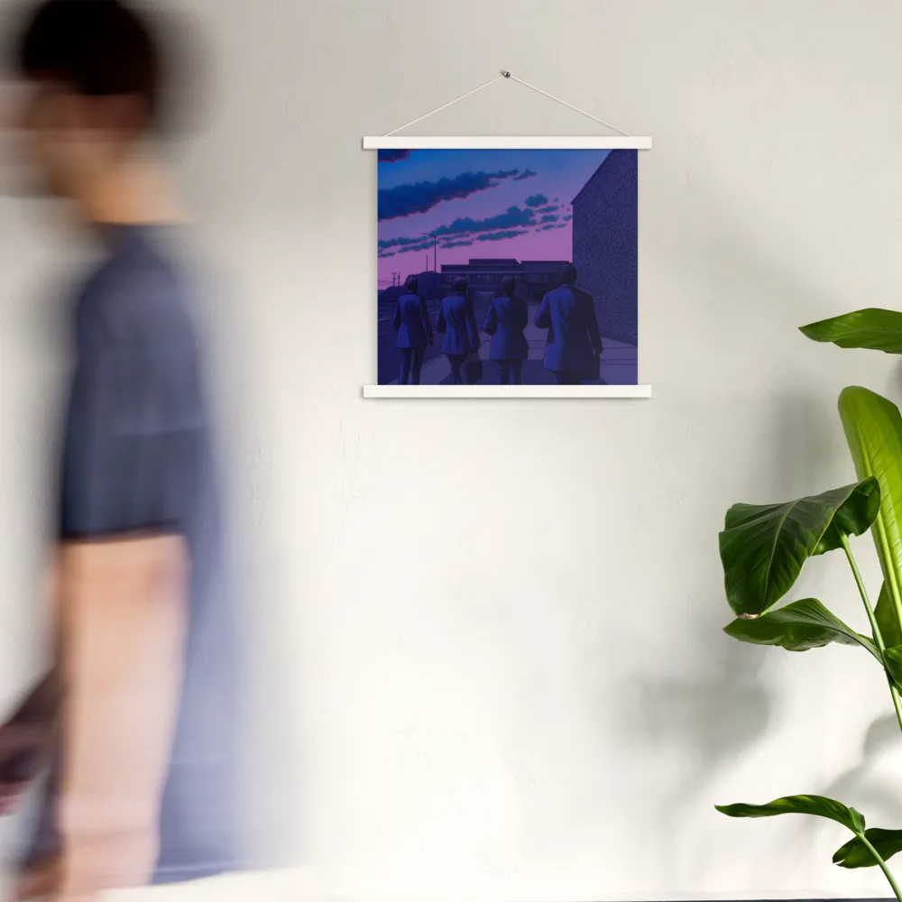 The Twilight Stroll | Poster With White Wood Hanger | 18″×18″