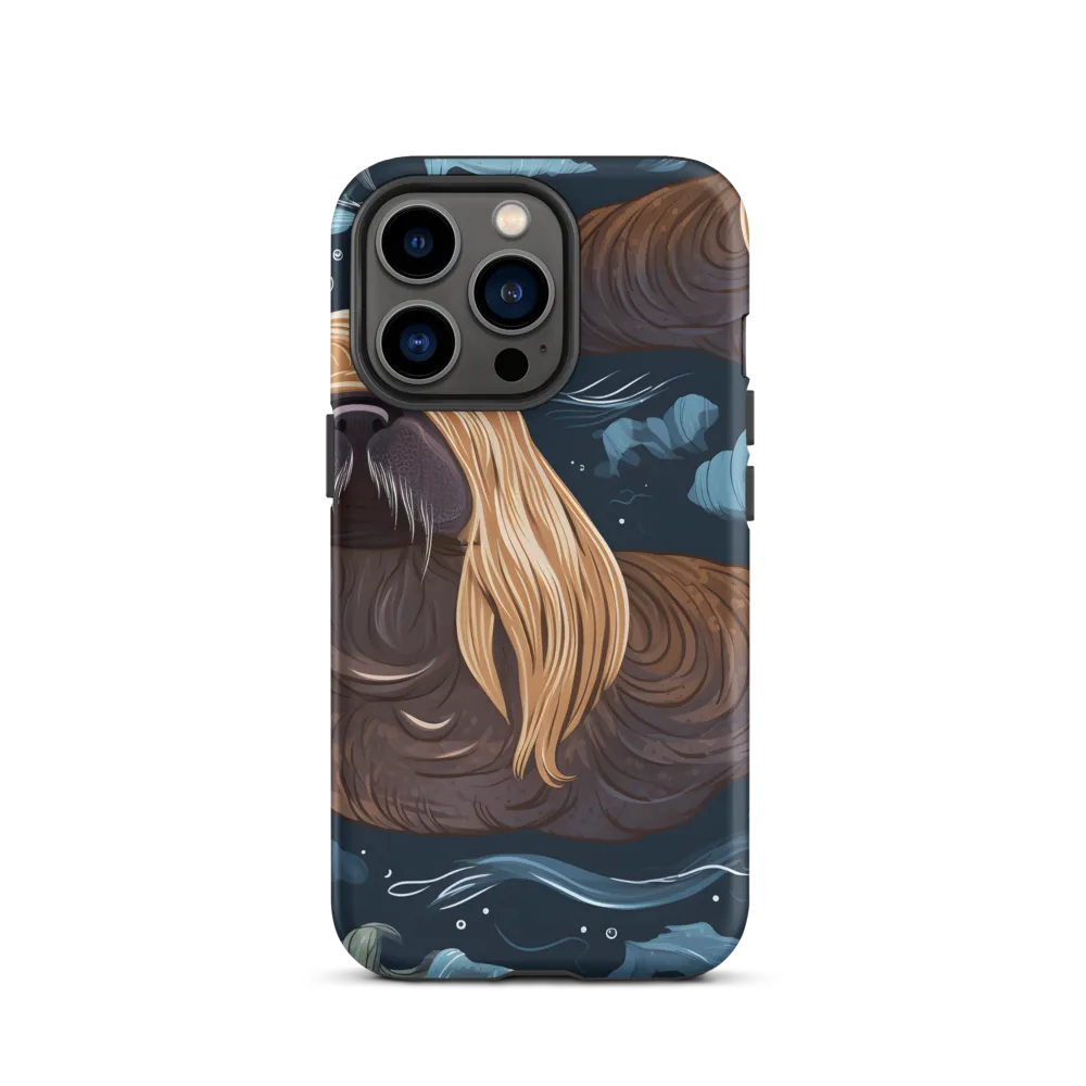 Whimsical Walruses in Deep Blue