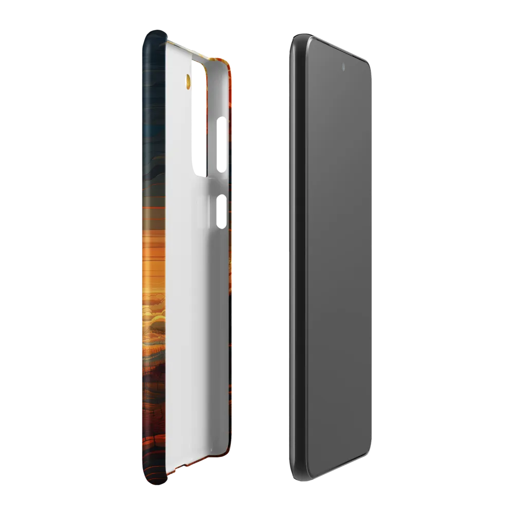 Ethereal Sunset: A Serene Landscape in Flowing Forms | Phone Case |  S21 Plus | Snap Case | Matte
